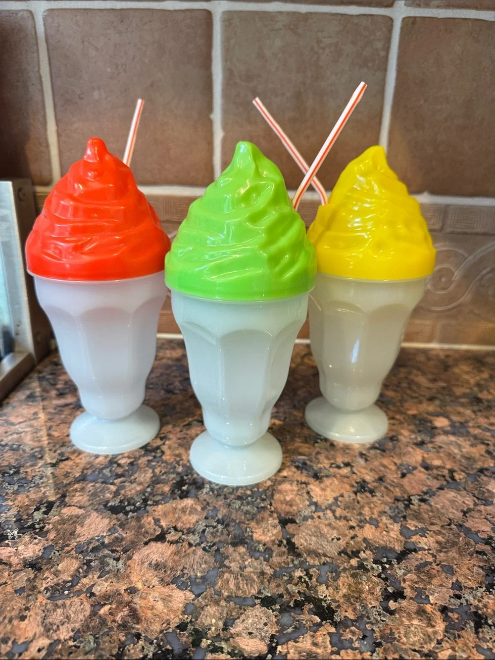 Neon Milkshake Party Cups - Green, Red, Yellow (Set)